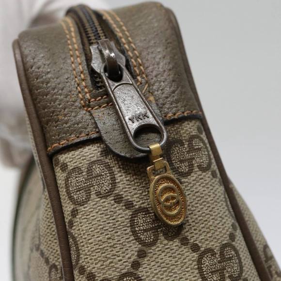 GUCCI GG Supreme Web Sherry Line Clutch Bag PVC Beige Red 89 01 012 Auth 90398 - Picture 8 of 16